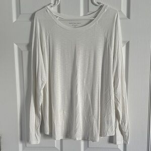 American Eagle Outfitters Women's White Long Sleeve Top